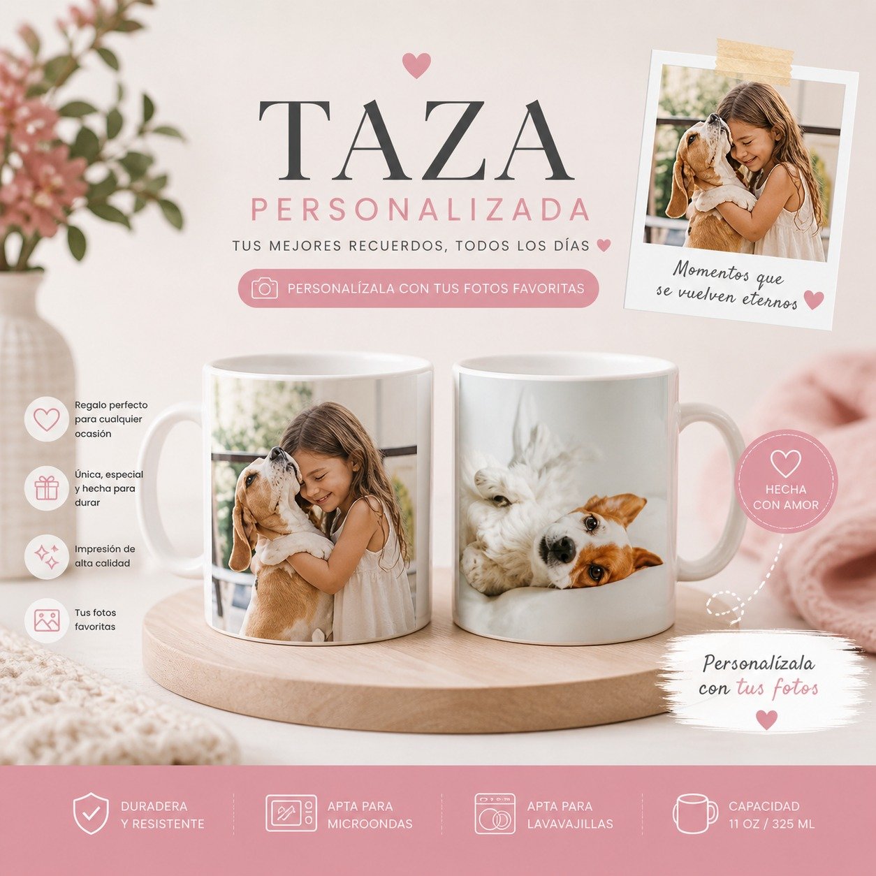 Pareja feliz regalando una taza